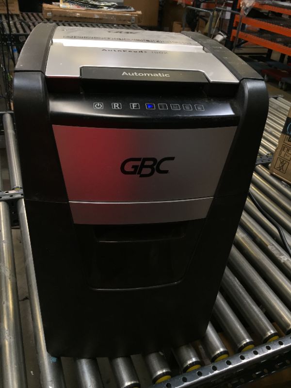 Photo 2 of GBC Paper Shredder, Auto Feed+, 150 Sheet Capacity, Super Cross-Cut, Home Office Shredder, 150X (WSM1757604)---ITEM IS DIRTY NEEDS TO BE CLEANED---
