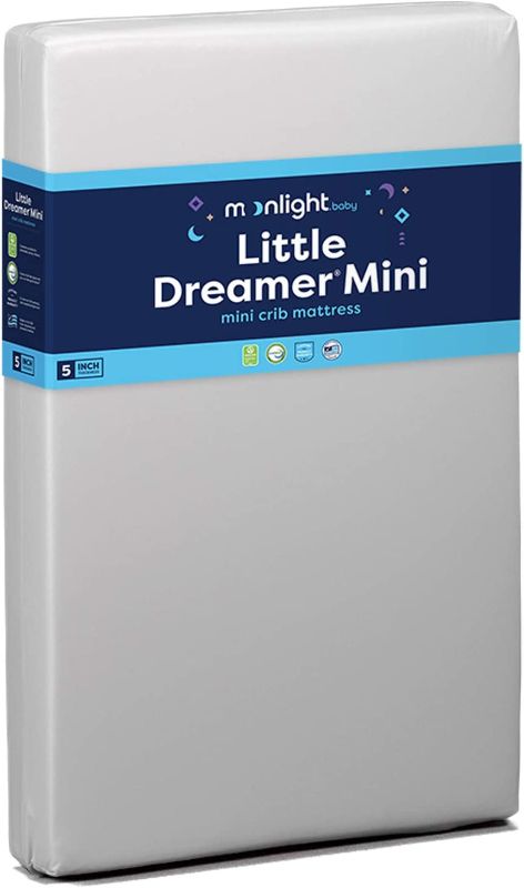 Photo 1 of Moonlight Slumber Little Dreamer Mini Crib Mattress - Firm, Dual Sided, Mini Size, Waterproof, 5in.
38"L x 24"W 