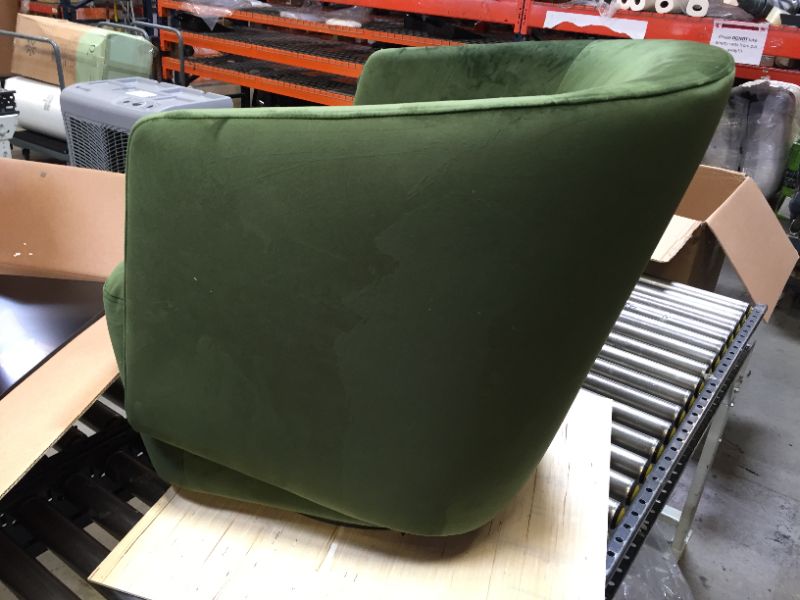 Photo 3 of Amazon Brand - Rivet Coen Modern Velvet Upholstered Accent Swivel Chair, 30"W, Forest Green
