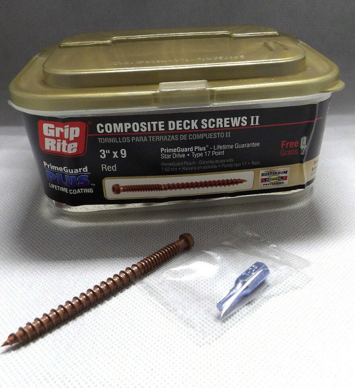 Photo 1 of  Grip Rite 3"x9 Red Composite Deck Screws II Star Drive Type 17 Point 1 Lb