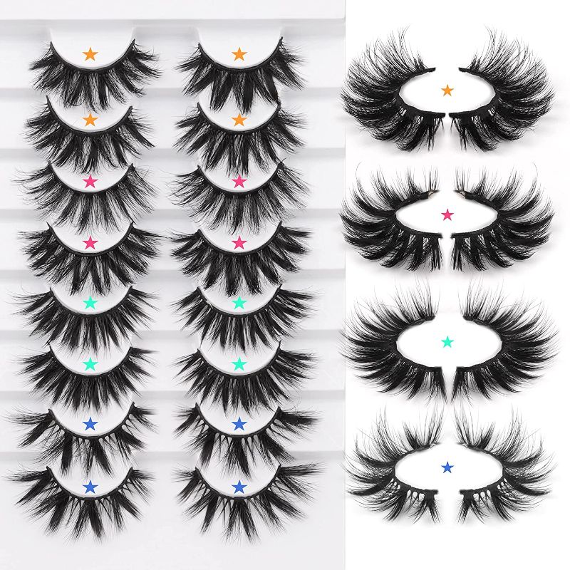 Photo 1 of Mink Lashes Thick Fluffy 4 Styles Mixed Natural False Eyelashes 18mm Wispy Long 6D Volume Dramatic Soft Fake Eyelashes 8 Pairs Pack by ZEGAINE
- 2 PACK 