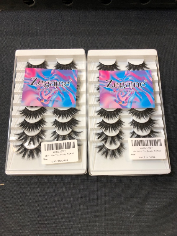 Photo 2 of Mink Lashes Thick Fluffy 4 Styles Mixed Natural False Eyelashes 18mm Wispy Long 6D Volume Dramatic Soft Fake Eyelashes 8 Pairs Pack by ZEGAINE
- 2 PACK 