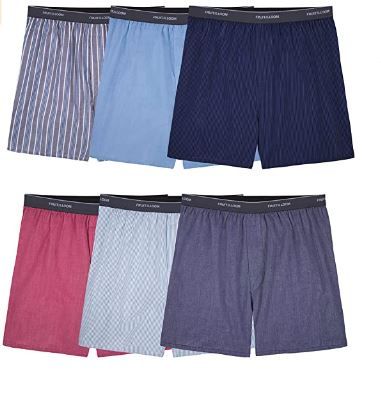 Photo 1 of Fruit of the Loom Men's Tag-Free Boxer Shorts (Knit & Woven) - SMALL 
