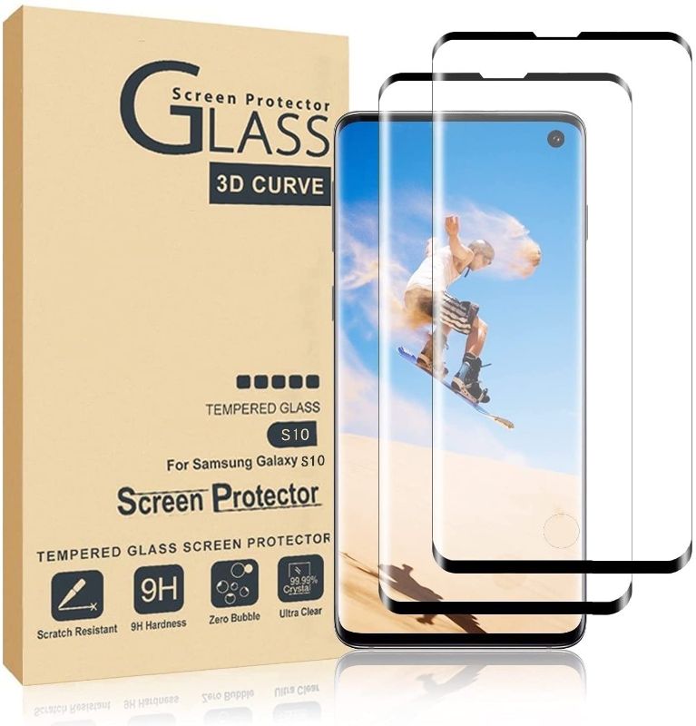 Photo 1 of Compatible for Galaxy S10 Screen Protector, Galaxy S10 Screen Protector Tempered Glass, Compatible Ultrasonic Fingerprint, Shell Friendly, HD, Bubble-Free for Galaxy S10 Screen Protector - 8  pack 
