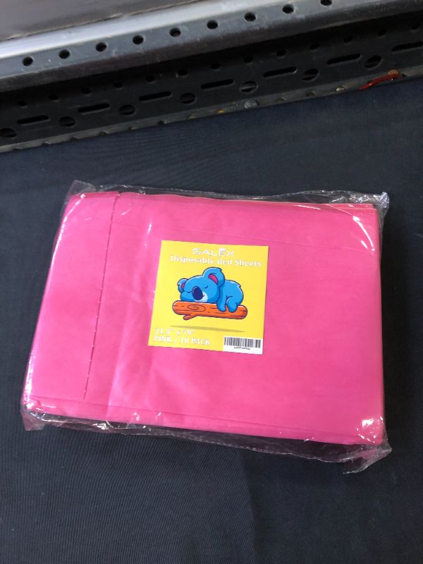 Photo 2 of Disposable Bed Sheets for Massage Table, 10 Pack. Pink Waterproof Disposable Massage Table Covers 79" x 31 1/2". Breathable Non-Woven Table Linens for SPA, Tattoo, Massage. Thick PE + PP 45 gsm.
