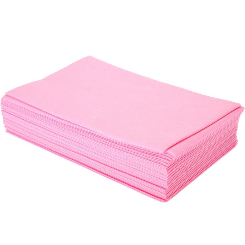 Photo 1 of Disposable Bed Sheets for Massage Table, 10 Pack. Pink Waterproof Disposable Massage Table Covers 79" x 31 1/2". Breathable Non-Woven Table Linens for SPA, Tattoo, Massage. Thick PE + PP 45 gsm.
