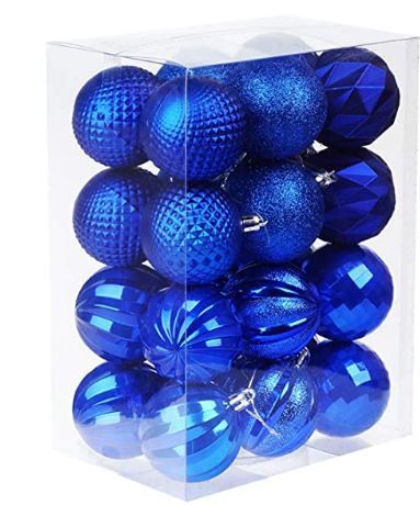 Photo 1 of Dohance Christmas Balls Ornaments, Xmas Ball Baubles Set - Shatterproof Decorative Hanging Ornaments Baubles Set for Xmas Tree (Navy Blue, 60mm/2.36")
