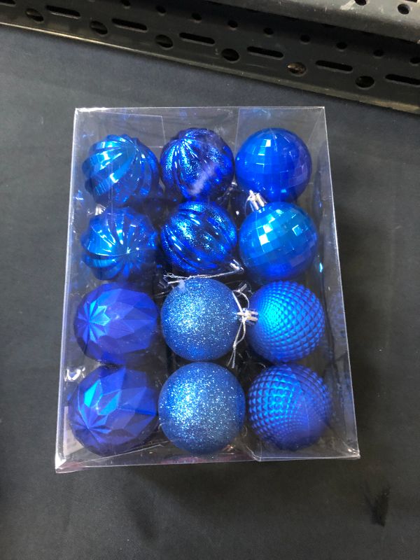 Photo 2 of Dohance Christmas Balls Ornaments, Xmas Ball Baubles Set - Shatterproof Decorative Hanging Ornaments Baubles Set for Xmas Tree (Navy Blue, 60mm/2.36")
