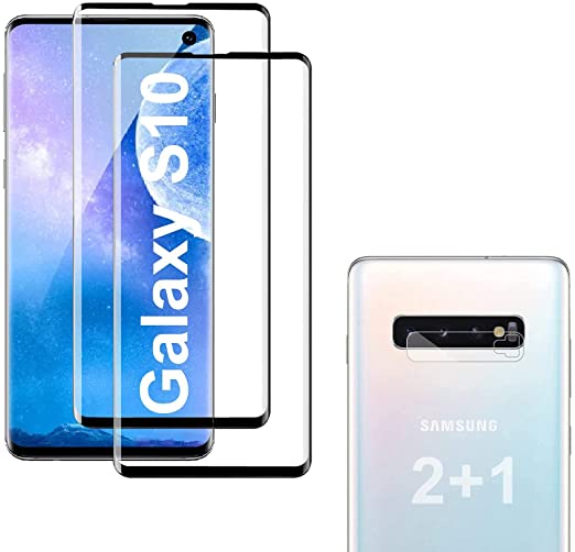 Photo 1 of [2+1 Pack] Galaxy S10 Tempered Glass Screen Protector, 9H Tempered Glass, 3D Curved, HD, Ultrasonic Fingerprint Scanner for Samsung Galaxy S10/6.1"
5 PACK 