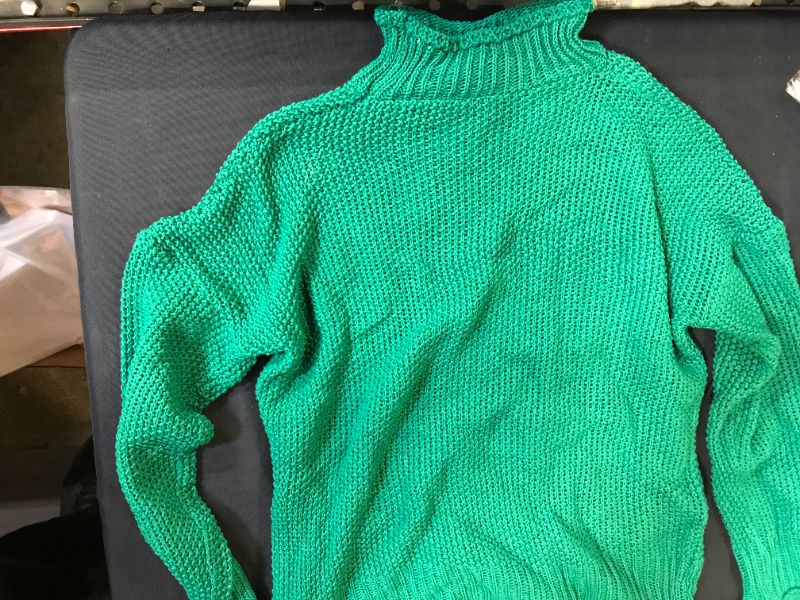 Photo 1 of knitted sweater color green size small