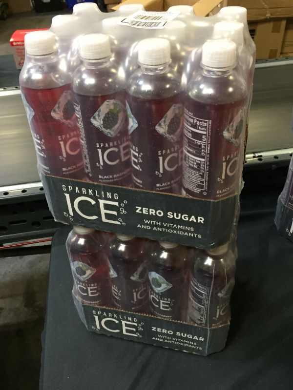 Photo 2 of 2 PCK Sparkling ICE, Black Raspberry Sparkling Water, Zero Sugar Flavored Water, with Vitamins and Antioxidants, Low Calorie Beverage, 17 fl oz Bottles (Pack of 12)
EXP 06/2022