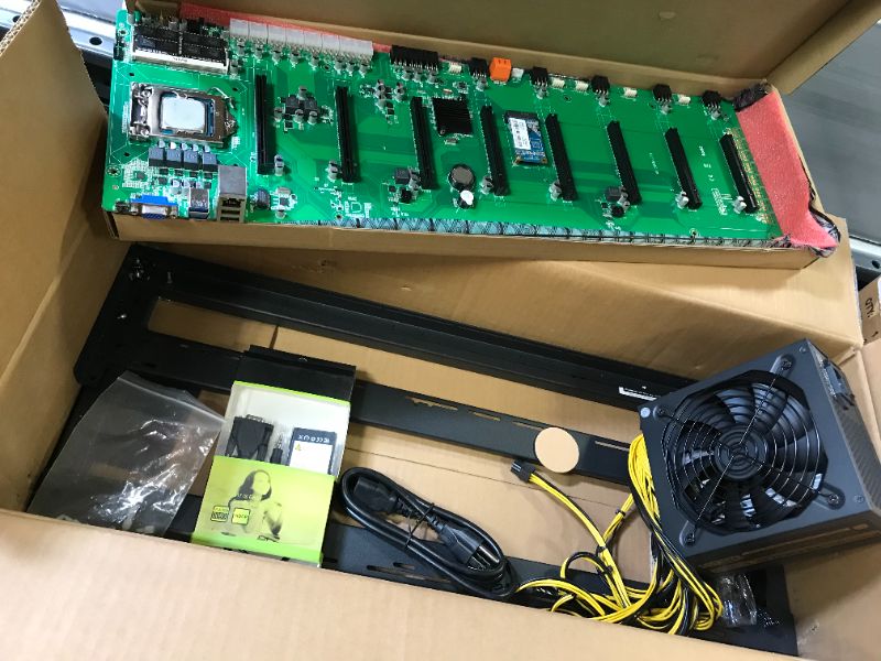 Photo 4 of SOONTECH Complete Mining Rig System for Ethereum Coin with Windows 10, Mining Motherboard Including CPU,SSD, RAM,PSU. Open-Pit Mining Machine,Frame Mining Machine (EXCLUDING GPU/1 Layer Mining RIG)
