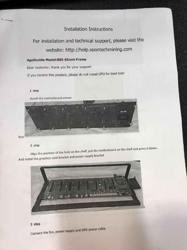 Photo 2 of SOONTECH Complete Mining Rig System for Ethereum Coin with Windows 10, Mining Motherboard Including CPU,SSD, RAM,PSU. Open-Pit Mining Machine,Frame Mining Machine (EXCLUDING GPU/1 Layer Mining RIG)
