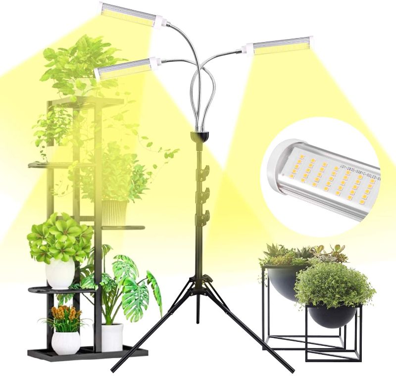 Photo 1 of Plant Grow Light for Indoor Plants Full Spectrum with Timer for Your Indoor Garden, 150W Auto On/Off Timing Function Led Grow Light, Tripod Stand Adjustable for Succulent Seedling Vegetables
