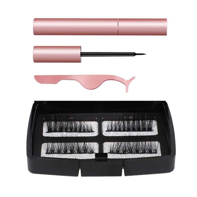 Photo 1 of Magnetic Eyelashes and Eyeliner Kit, 2 Pairs of Natural Soft False Eyelashes and Delicate Smooth Eyeliner, Thick Curly Lashes with Waterproof Texture, Easy to Wear and Reusable.
