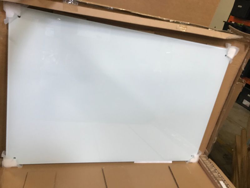 Photo 2 of Glass Whiteboard 24 x 36 Inches, Magnetic Dry Erase White Board, White
