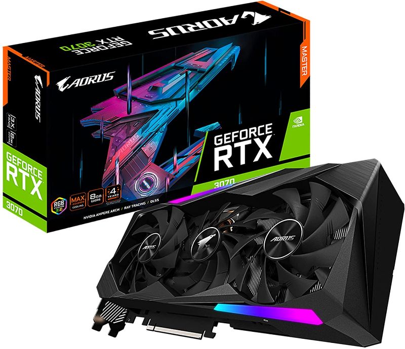 Photo 1 of GIGABYTE AORUS GeForce RTX 3070 Master 8G (REV2.0) Graphics Card, 3X WINDFORCE Fans, 8GB 256-bit GDDR6, GV-N3070AORUS M-8GD REV2.0 Video Card
