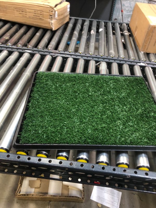 Photo 4 of Artificial Grass Puppy Pad for Dogs and Small Pets – Portable Training Pad with Tray – Dog Housebreaking Supplies by PETMAKER (20" x 25")
