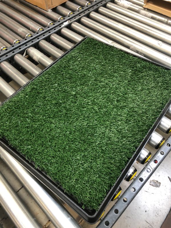 Photo 3 of Artificial Grass Puppy Pad for Dogs and Small Pets – Portable Training Pad with Tray – Dog Housebreaking Supplies by PETMAKER (20" x 25")
