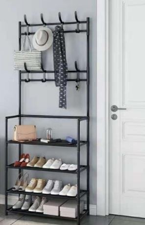 Photo 1 of 4 Layer Multifunctional Shoe Rack Organizer Simple Floor Coat Rack Shoe Hat Rack