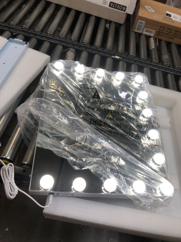Photo 1 of Hansong Vanity Mirror with Lights Hollywood Makeup Mirror with 14 Dimmable LED Bulbs for Bedroom Hollywood Mirror with Smart Touch Control Tabletop Mirror or Wall Mounted
