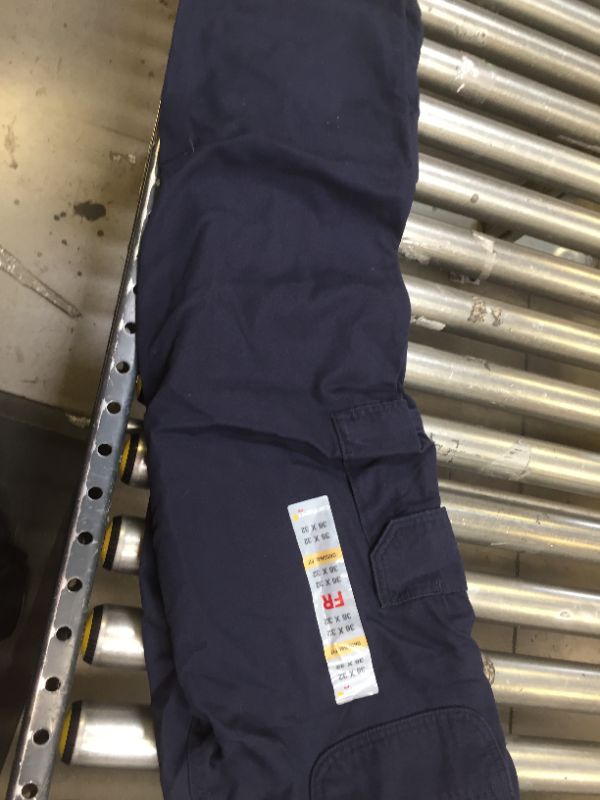 Photo 2 of Carhartt Men's Blue Canvas Fire Resistant Cargo Pants Size 36x32
