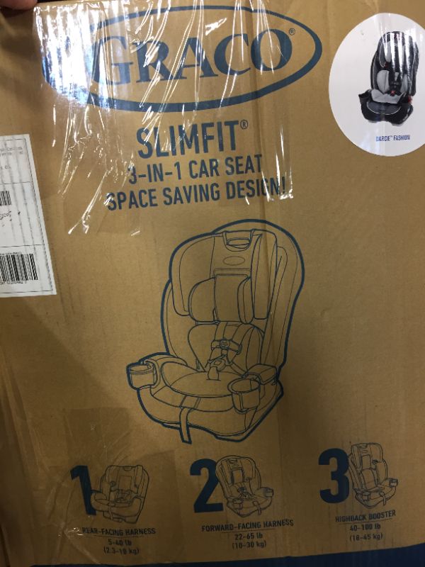 Photo 6 of Graco SlimFit 3 in 1 Car Seat -Slim & Comfy Design Saves Space in Your Back Seat, Darcie, One Size
