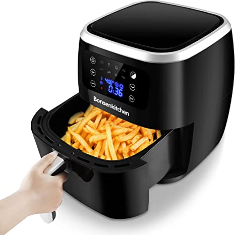 Photo 1 of Bonsenkitchen Air Fryer, 6 Quart Digital Air Fryer Electric Hot Airfryer Oven Oilless Cooker with LCD Screen and Nonstick Frying Pot, ETL/UL Certified 1700W, Dishwasher Safe, BPA-Free, Black
