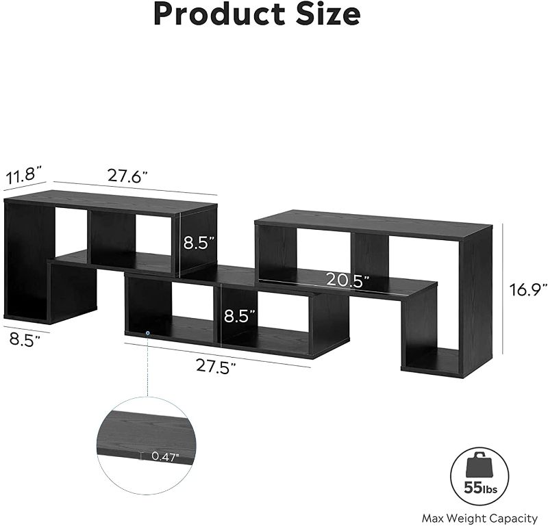 Photo 1 of DEVAISE 3 Pieces Console TV Stand for 50 55 60 65 inch TV, TV Table Modern Entertainment Center Media Stand, Storage Bookcase Shelf for Living Room, Black
