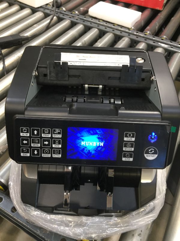 Photo 5 of MUNBYN Bank Grade Money Counter Machine Mixed Denomination, Value Counting, Serial Number, Multi Currency, Printer Enabled 2CIS/UV/IR/MG/MT Counterfeit Detection Bill Value Counter for Small Business
