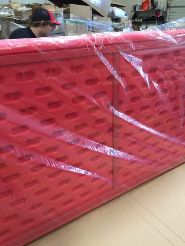 Photo 1 of Flash Furniture 24''W x 48''L Rectangular Red Plastic Height Adjustable Activity Table
