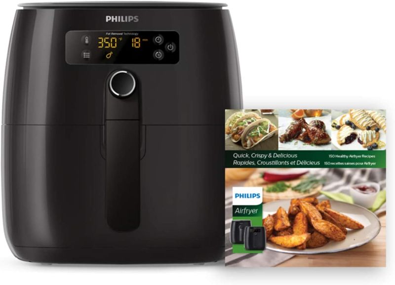 Photo 1 of Philips Kitchen Appliances Premium Digital Airfryer with Fat Removal Technology + Recipe Cookbook, 3 qt, Black, HD9741/99, X-Large
