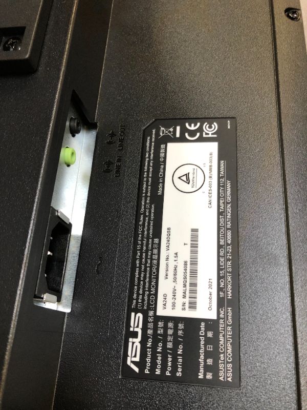 Photo 1 of Asus VA24DQSB 23.8" Full HD LED LCD Monitor - 16:9 - 24" Class - In-plane Switch
