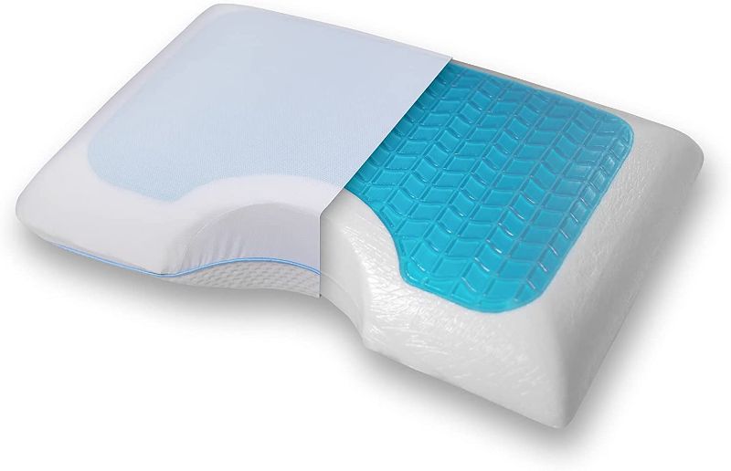 Photo 1 of Comfyt Side Sleeper Pillow - Cervical Pillows Cooling Pillow Gel Memory Foam Pillow Shoulder Bed Pillows Orthopedic Supports Posture Neck for Back Stomach Sleepers
