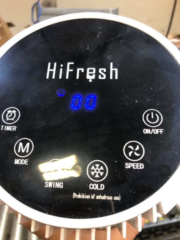 Photo 2 of Evaporative Air Cooler - HiFresh 43-In Cooling Fan w/4 Ice Packs, 3 Speeds & Cooling Mode 600CFM Swamp Cooler, 70°Oscillation, 12-H Timer Remote Control Air Conditioner Portable for Room/Office
