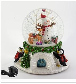 Photo 1 of Aobaks 8.25'' H 150mm 8 Music Song, Playing Snowflakes, Led Light, 6/18 Timer, Santa Claus Christmas Water Snow Man Globes Gift Home Decoration (White), 150mmlvsexueren, 9.64X9.64X8.25inch
