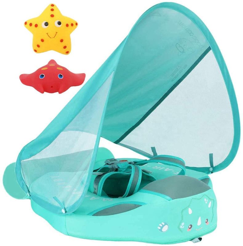 Photo 1 of Mambobaby Baby Swim Float with Canopy Non-Inflatable Solid Baby Float
