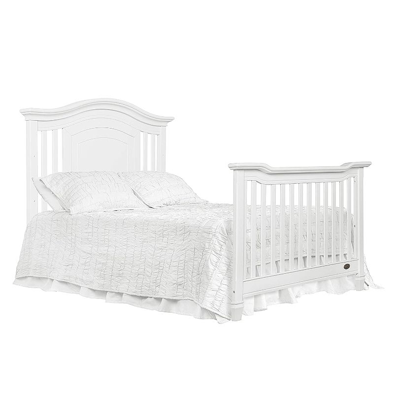 Photo 2 of Evolur Fairbanks 5-in-1 Convertible Crib in Winter White---NEW BUT BOTTOM RAIL OF BACK HEADBOARD IS BROKEN-MUST BE REPLACED---BOX IS DAMAGED---
