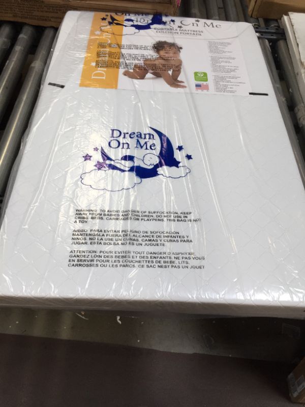 Photo 2 of Dream On Me Holly 3” Fiber Portable/Mini Crib Mattress I Waterproof I Green Guard Gold Certified | Dual-Sided Mattress I Vinyl Cover I Mini Crib Mattress 38"L x 24"W x 3"T
