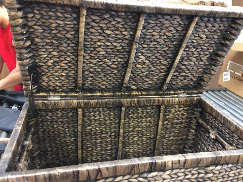 Photo 3 of Farmhouse Wicker Trunk Rustic - ClickDecor---LEFT CORNER IS DAMAGED---

