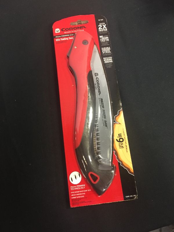 Photo 2 of Corona Tools 10-Inch RazorTOOTH Folding Saw | Pruning Saw Designed for Single-Hand Use | Curved Blade Hand Saw | Cuts Branches Up to 6" in Diameter | RS 7265D