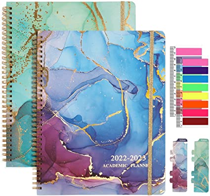 Photo 1 of EOOUT Hardcover Academic Year 2022-2023 Planner, July 2022 Through June 2023, 8.5"x11" Daily Weekly Monthly Planner Yearly Agenda, Bookmark, Pocket Folder and Sticky Note Set (Quicksand Pattern)
