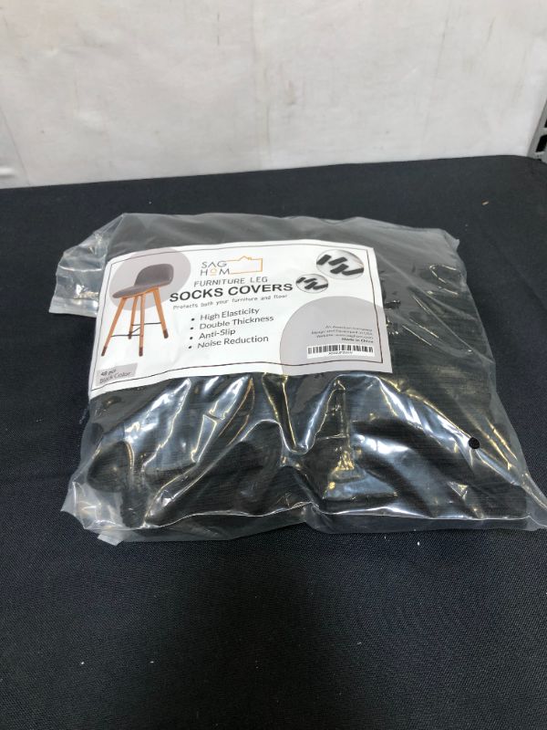 Photo 2 of 48 Pcs Black Premium Chair Socks for Hardwood Floors - Do not Easily Fall Off - Very Easy to Put on - Fits All Leg Shapes - High Elastic bar Stool Leg Covers - Furniture Pads

