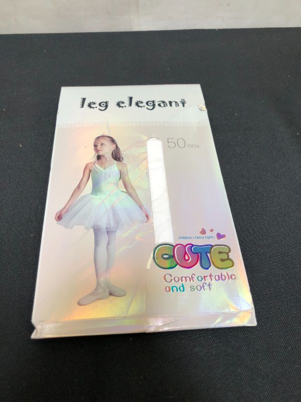 Photo 2 of Leg Elegant Girls Semi Opaque Tights 17 Colors, Girls Microfiber Tights WHITE 5-7