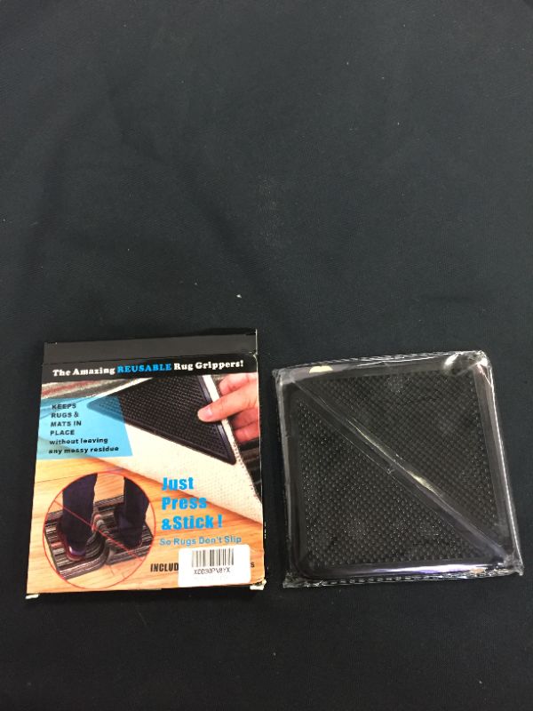 Photo 1 of grippers for Rugs, Non Slip Rug Stickers for Hardwood Floors and Tiles, Reusable and Washable Rug Tape for Area Rugs , Adhesive Rug Pads Keep Corners Flat(Black)
