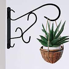 Photo 1 of 13" Hanging Plant Hooks, Plant Hanger Brackets, Outdoor Plant Wall Brackets, Black, Pack of 2