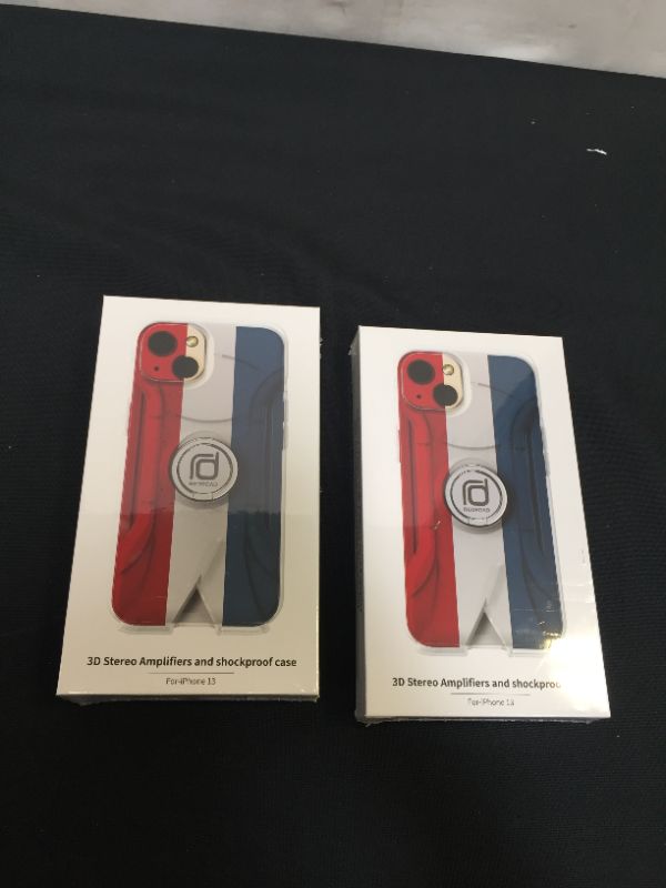 Photo 1 of 3D Stereo amplifiers and shockproof case for I phone 13 ( 2 pack )