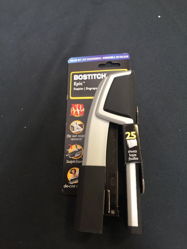 Photo 2 of Bostitch Antimicrobial Premium Epic Stapler, 25-Sheet Capacity, Silver