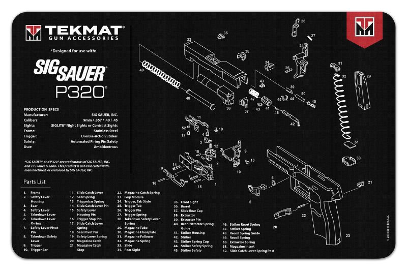 Photo 1 of TEKMAT GUN ACCESSORIES SIG SAUER P320 15" X 20" COMPUTER PAD