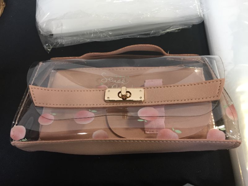 Photo 2 of  Clear Cosmetic Bag, 3 Pcs Waterproof PVC Toiletry Carry Pouch Portable Makeup Bag Organizer Bag Set for Travel, Office, Party, Anniversary Birthday Gift Present for Woman